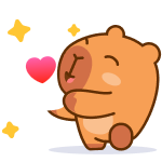 Capy with hearts and stars
